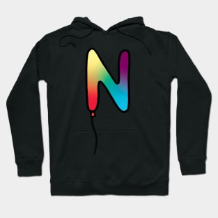 Initial Monogram Balloon Letter N Hoodie